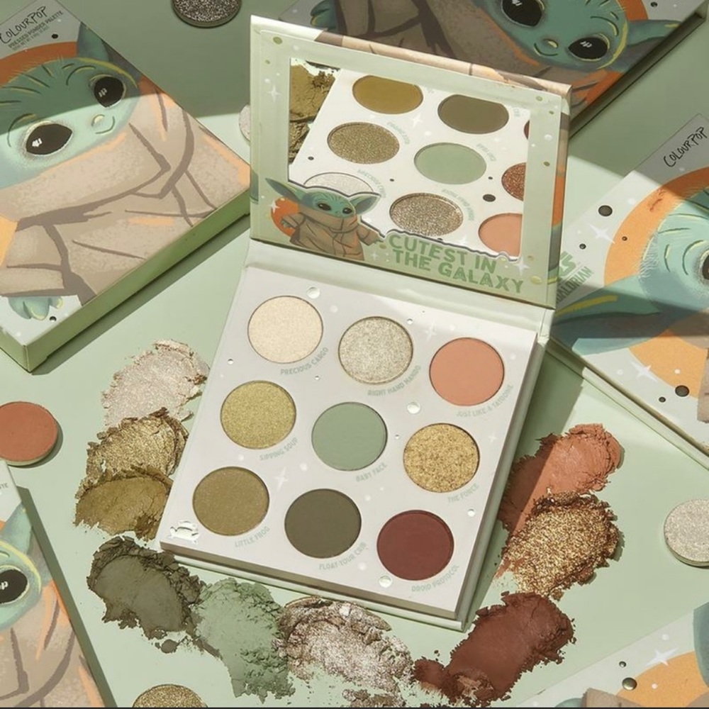 Colourpop The Child Baby Yoda Grogu eyeshadow palette Star Wars Mandalorian